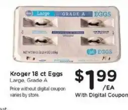 Kroger Kroger 18 ct Eggs offer