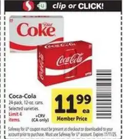 Safeway Coca-Cola offer