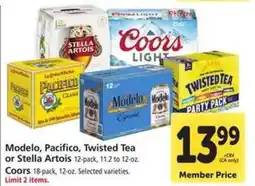Safeway Modelo, Pacifico, Twisted Tea or Stella Artois offer