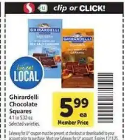 Safeway Ghirardelli Chocolate Squares offer