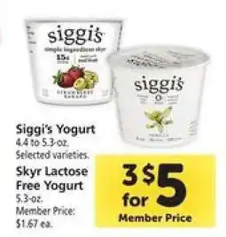 Safeway Siggi's Yogurt offer