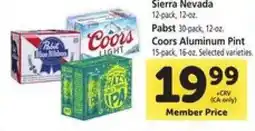 Safeway Sierra Nevada, Pabst, Coors Aluminum Pint offer