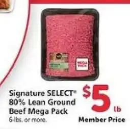 Safeway Signature SELECT 80% Lean Ground Beef Mega Pack offer