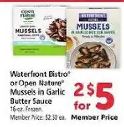 Safeway Waterfront Bistro or Open Nature Mussels in Garlic Butter Sauce offer