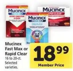 Safeway Mucinex Fast Max or Rapid Clear offer