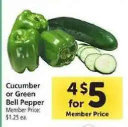 Safeway Cucumber or Green Bell Pepper offer