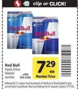 Safeway Red Bull offer