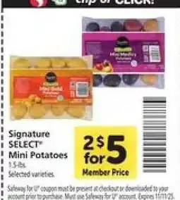 Safeway Signature SELECT Mini Potatoes offer