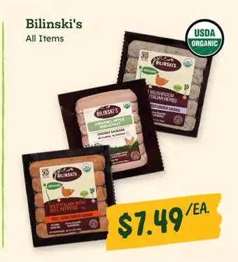 Sprouts Farmers Market Bilinski's offer