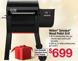Ace Hardware Weber Smoque Wood Pellet Grill offer