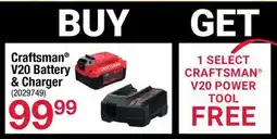 Ace Hardware Craftsman V20 Battery & Charger offer