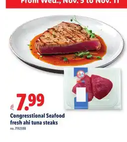 Lidl Congresstional Seafood fresh ahi tuna steaks offer