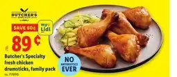 Lidl Butcher's Specialty fresh chicken drumsticks, family pack offer
