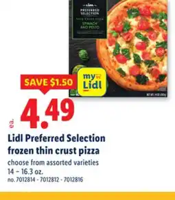 Lidl Lidl Preferred Selection frozen thin crust pizza offer