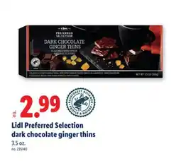 Lidl Lidl Preferred Selection dark chocolate ginger thins offer