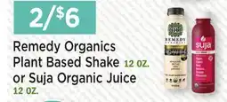 Heinen's Remedy Organics Plant Based Shake 12 OZ. or Suja Organic Juice 12 OZ offer