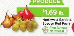 Heinen's Northwest Bartlett, Bosc or Red Pears offer