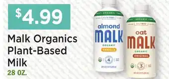 Heinen's Malk Organics Plant-Based Milk offer