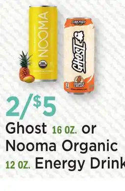 Heinen's Ghost 16 OZ. or Nooma Organic 12 OZ. Energy Drink offer