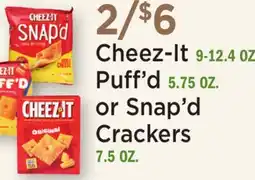 Heinen's Cheez-It 9-12.4 OZ., Puff'd 5.75 OZ. or Snap'd Crackers 7.5 OZ offer