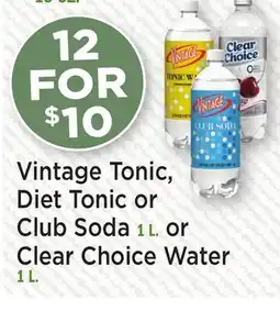 Heinen's Vintage Tonic, Diet Tonic or Club Soda 1 L. or Clear Choice Water 1 L offer
