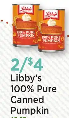 Heinen's Libby's 100% Pure Canned Pumpkin offer