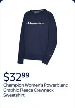 Walmart Champion Women's Powerblend Graphic Fleece Boyfriend Crewneck Sweatshirt offer