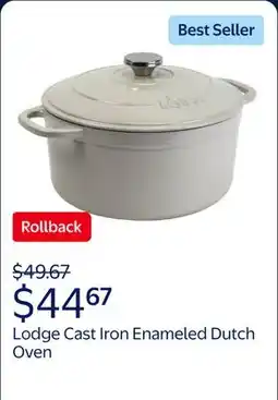 Walmart Lodge Cast Iron 5.5qt Oyster White Enameled Dutch Oven offer