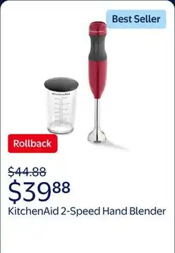 Walmart KitchenAid 2-Speed Hand Blender, Empire Red, KHB1231ER offer