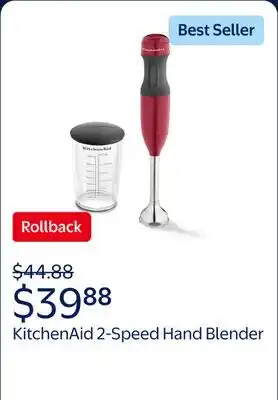 Walmart KitchenAid 2-Speed Hand Blender, Empire Red, KHB1231ER offer