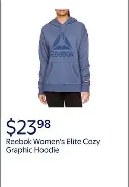 Walmart Reebok Women's Elite Cozy Graphic Hoodie with Drawstring and Pockets offer