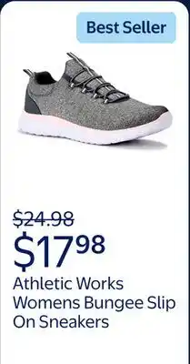 Walmart Athletic Works Womens Bungee Slip On Sneakers, Wide Width Available offer