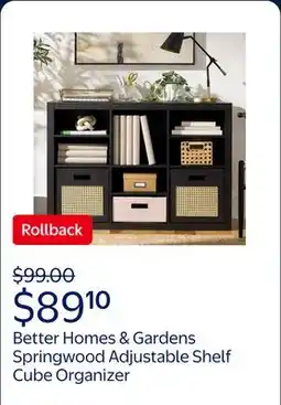 Walmart Better Homes & Gardens Springwood Adjustable Shelf Cube Organizer, Charcoal Finish offer