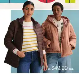 JC Penney Women's St. John's Bay or a.n.a. Puffer Jackets offer
