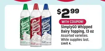 Grocery Outlet SimplyGO Whipped Dairy Topping offer
