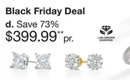 JC Penney 1 Ct. T.W. Lab-Grown Diamond Studs in 10K Gold Color G-J, Clarity SI1-SI2 offer