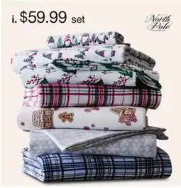 JC Penney North Pole Trading Co. Cotton Flannel Queen Sheet Set offer