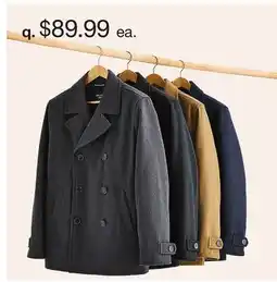 JC Penney Men's Dockers Midweight Peacoat offer