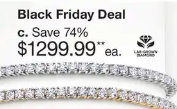 JC Penney 4 Ct. T.W. Lab-Grown Diamond Tennis Bracelets in 10K Gold offer
