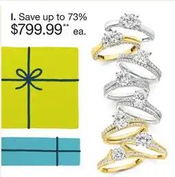 JC Penney 1-1/4 to 2 Ct. T.W. Lab-Grown Diamond 1 Ct. Center Stone in 10K Gold Color H-I, Clarity SI1-I1 offer