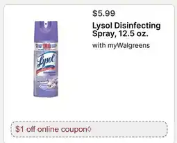 Walgreens Lysol Disinfecting Spray offer