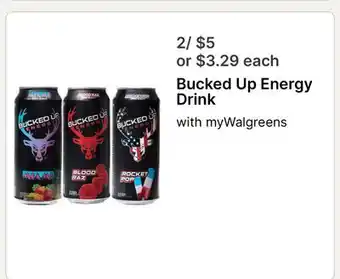 Walgreens Bucked Up Energy Drink offer