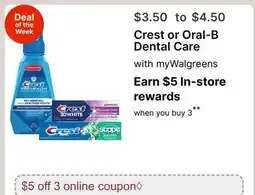 Walgreens Crest or Oral-B Dental Care offer