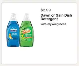 Walgreens Dawn or Gain Dish Detergent offer
