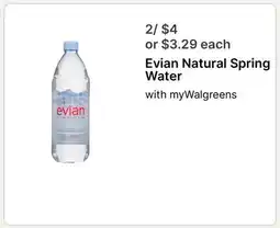 Walgreens Evian Natural Spring Water offer