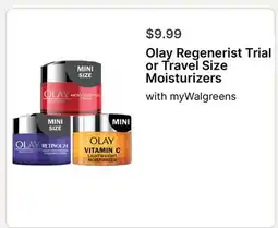 Walgreens Olay Regenerist Trial or Travel Size Moisturizers offer