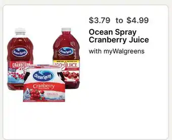 Walgreens Ocean Spray Cranberry Juice offer