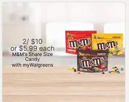 Walgreens M & M's Share Size Candy offer