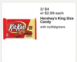 Walgreens Hershey's King Size Candy offer