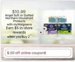 Walgreens Angel Soft or Quilted Northern Household Products offer